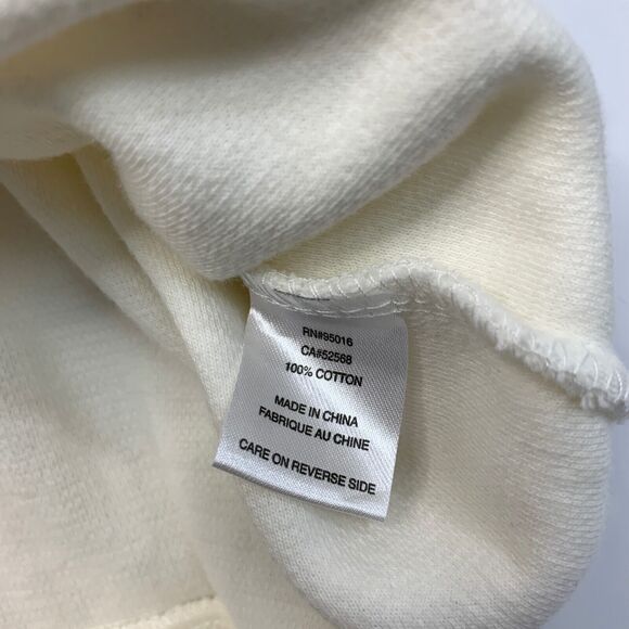 Straight Down Sweatshirt Mens L Large Bone White Quarter Snap Button Cotton Golf - Picture 5 of 10